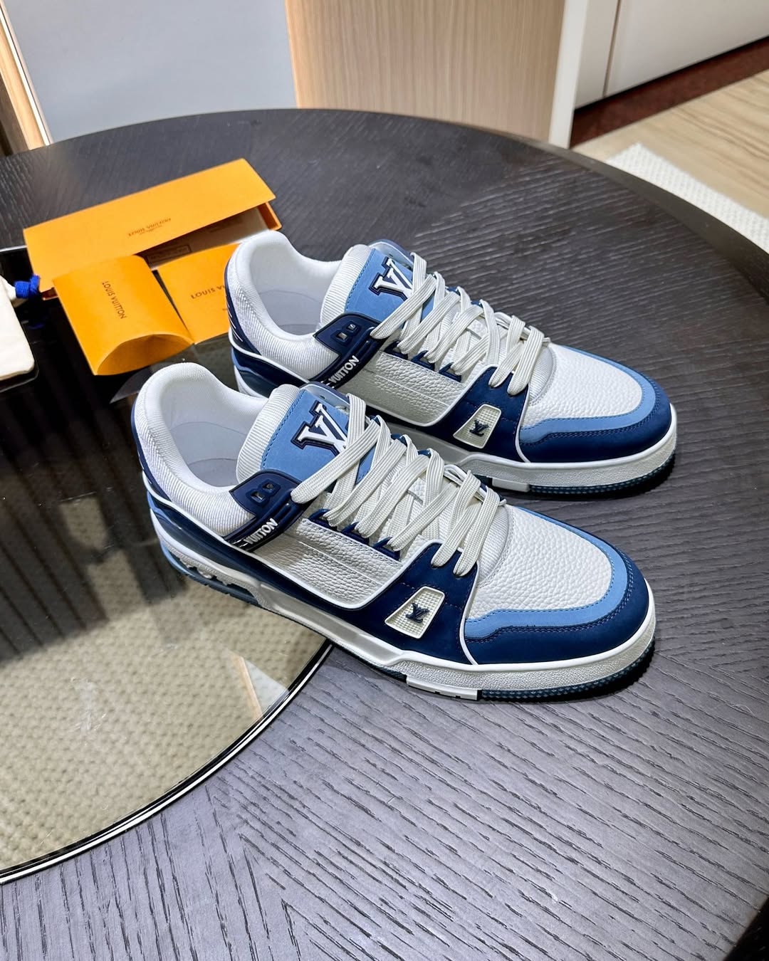 The Louis Vuitton LV Trainer Blue White