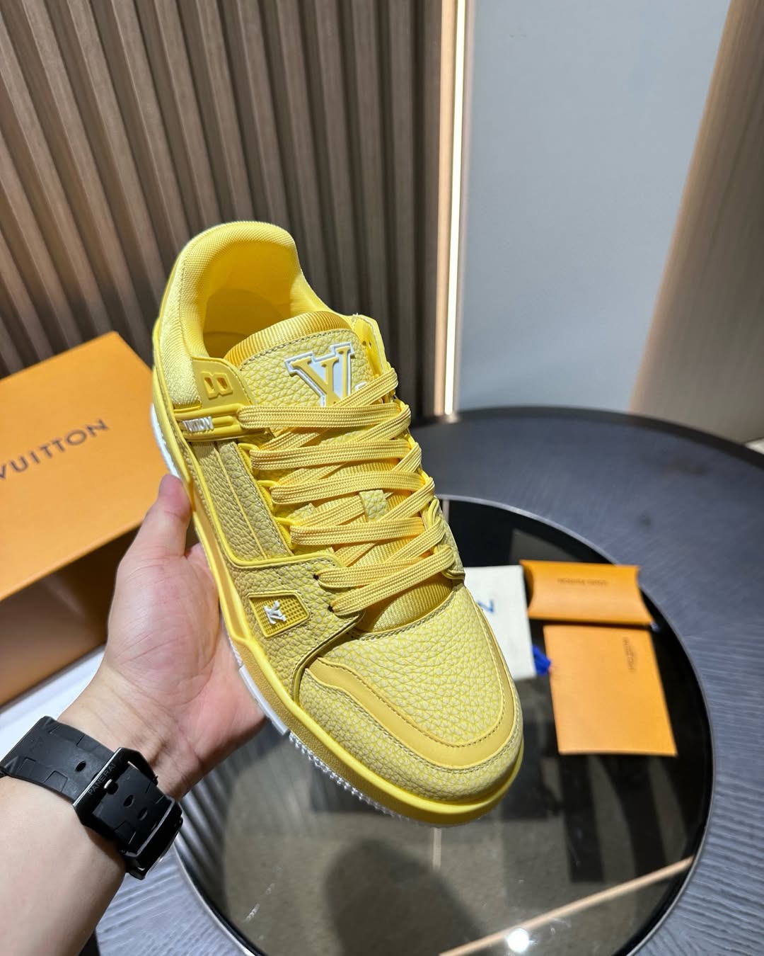 The Louis Vuitton LV Trainer Yellow