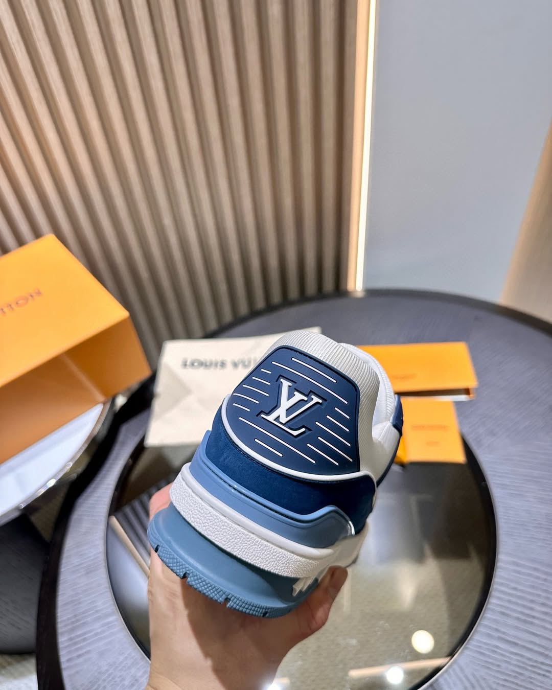 The Louis Vuitton LV Trainer Blue White