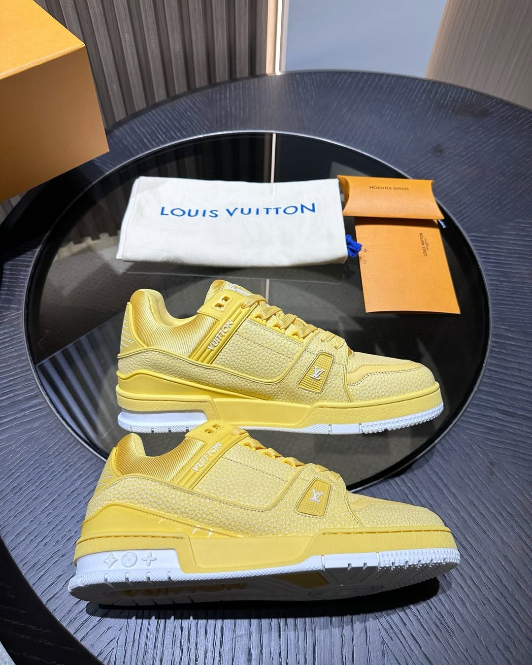 The Louis Vuitton LV Trainer Yellow