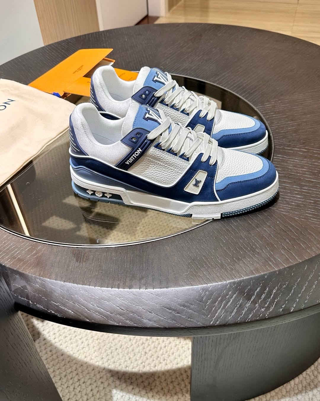 The Louis Vuitton LV Trainer Blue White